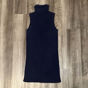 GAP Navy Sleeveless Merino Wool Blend Turtleneck Dress - Medium